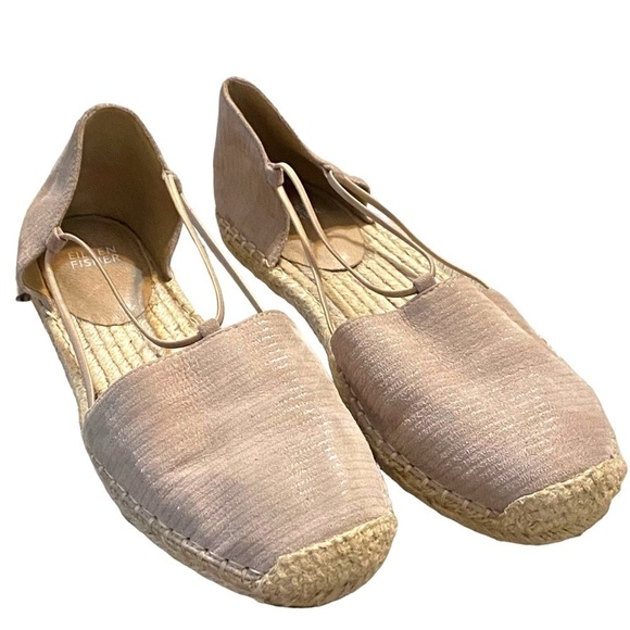 Eileen Fisher Lee Espadrille Flat size 10 suede minimalist casual beachy - Picture 5 of 14